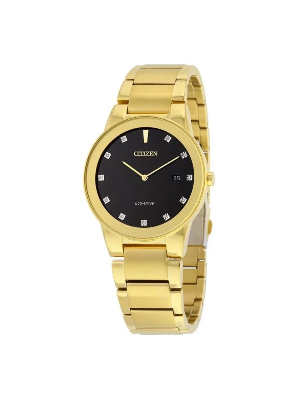 NWT Citizen Axiom Black Dial Gold-tone Diamond Men's Watch